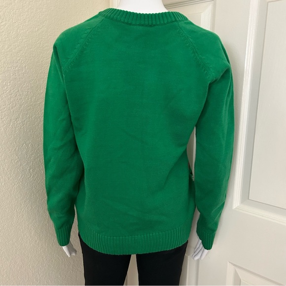 Elf Novelty Green Red Christmas Holiday Sweater size M - Picture 4 of 6
